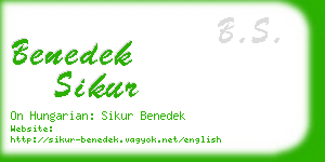 benedek sikur business card